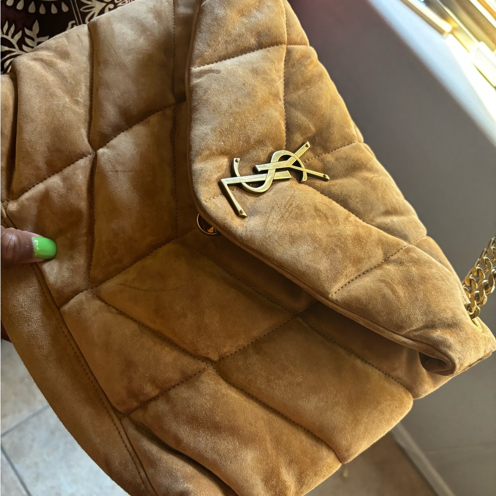 Yves Saint Laurent Camel Quilted Shoulder Bag